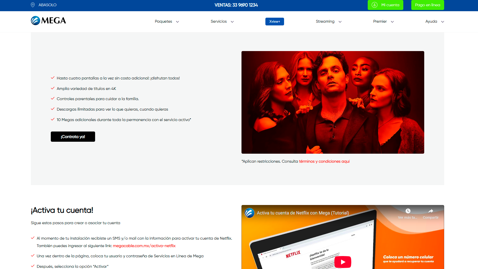 Megacable: Website