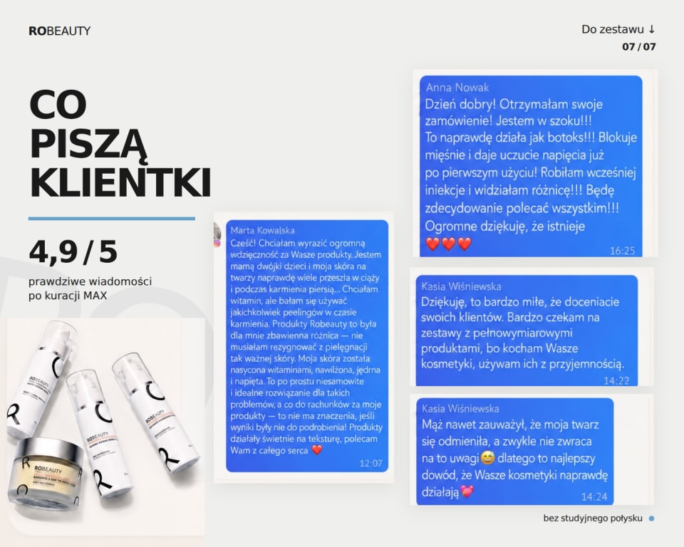 Co piszą klientki — ocena 4,9/5 po kuracji MAX