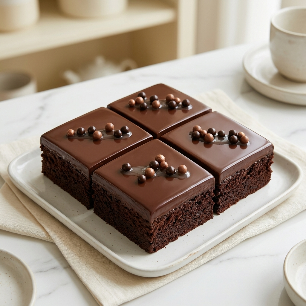 Moist Chocolate Cake Slice