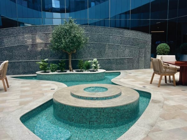 Google Head Office Dubai - Seating Area Design, Water Feature Installation and Decorative Ceiling Works