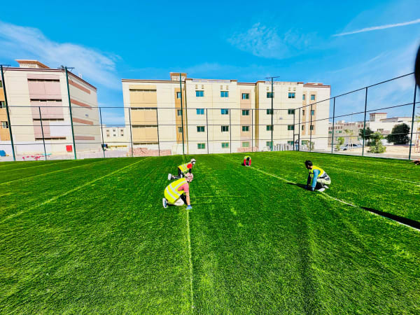 Football ground design and construction at Dubai Industrial City Labour Village 2 - Image 1