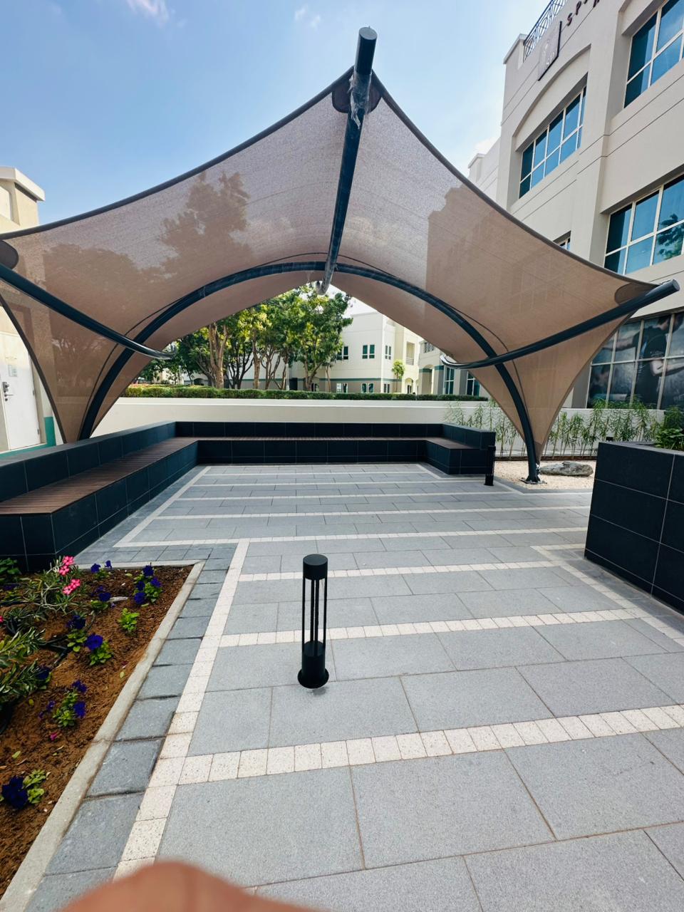 Entrance upgradation with seating and shaded area at Dubai International Academic City - Image 7
