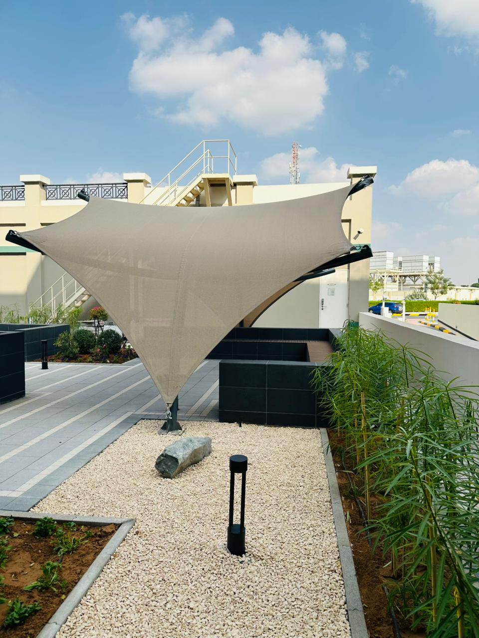 Entrance upgradation with seating and shaded area at Dubai International Academic City - Image 2