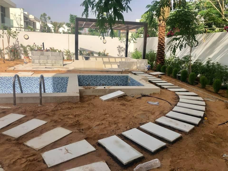 Villa swimming pool construction and landscape project in Mohammed Bin Rashid City Dubai - Photo 2