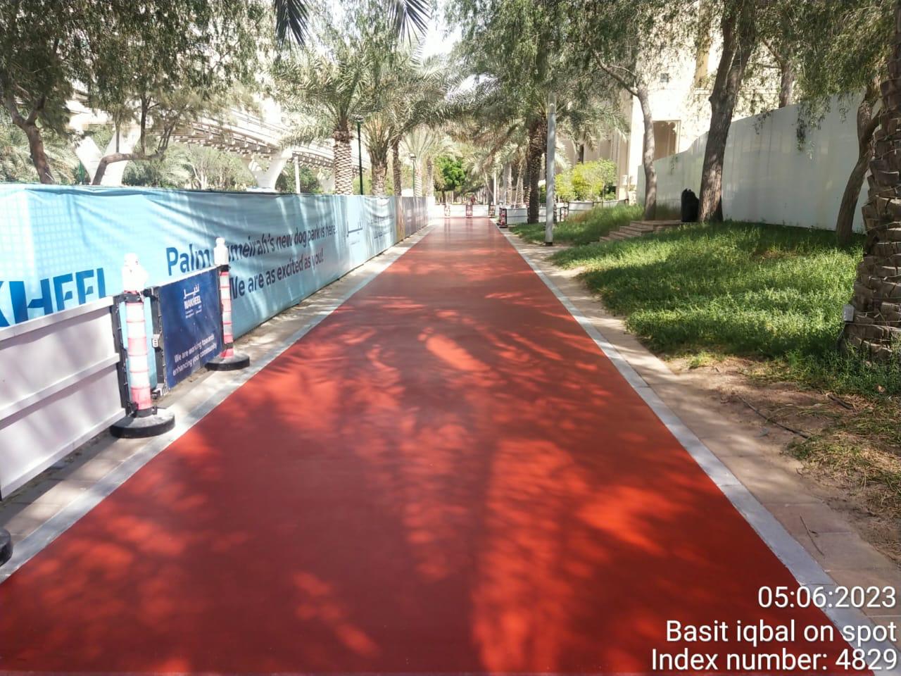 Ittihad Park Palm Jumeriah -PU jogging track Design and Construction