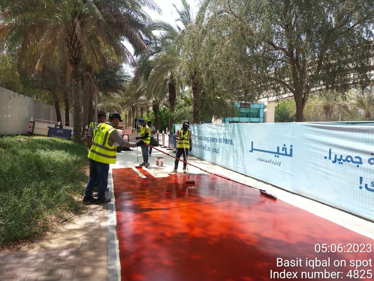 PU jogging track works at Ittihad Park Palm Jumeirah Dubai - Image 2