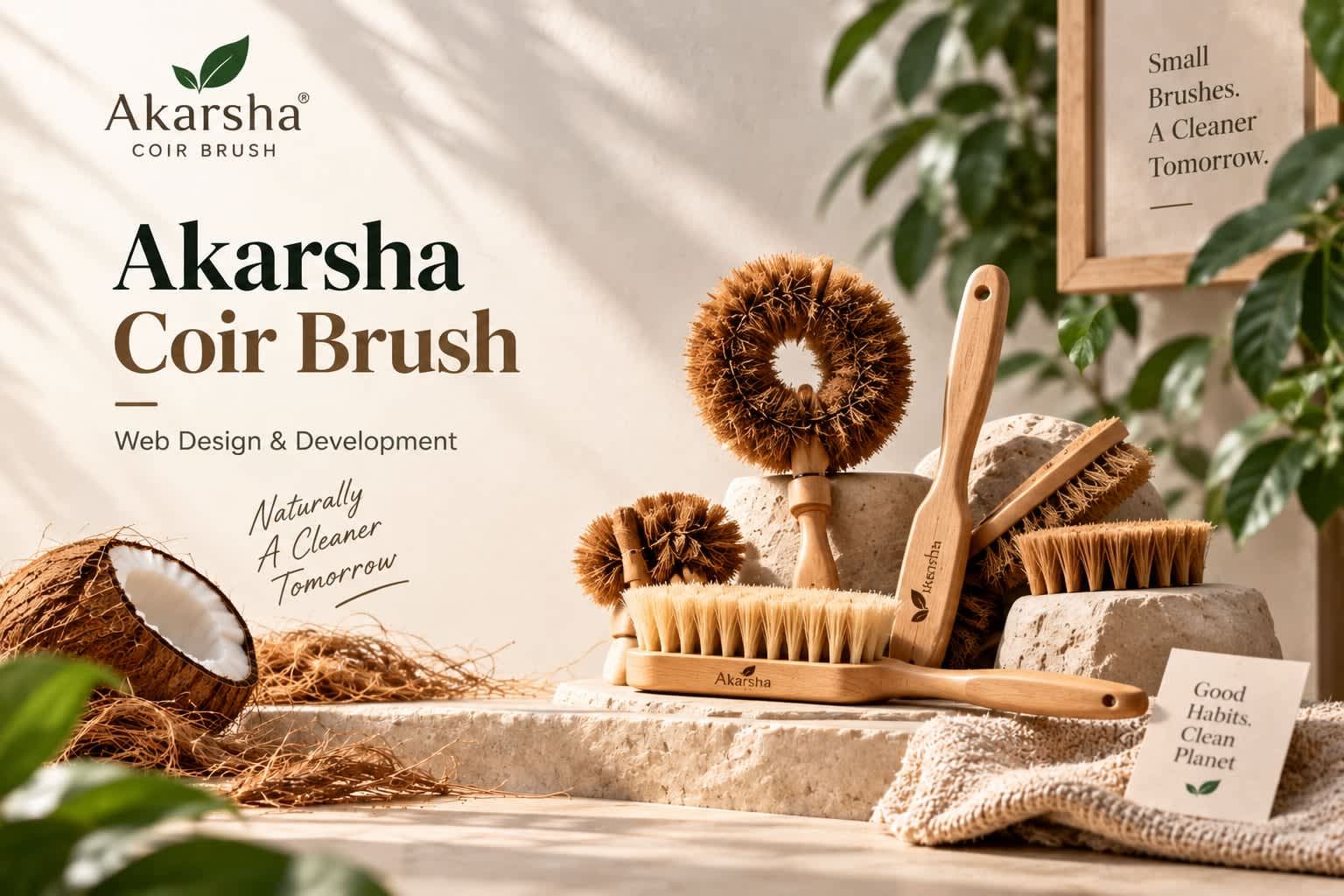 Akarsha Coir Brush — Natural & Eco-Friendly Cleaning Brushes