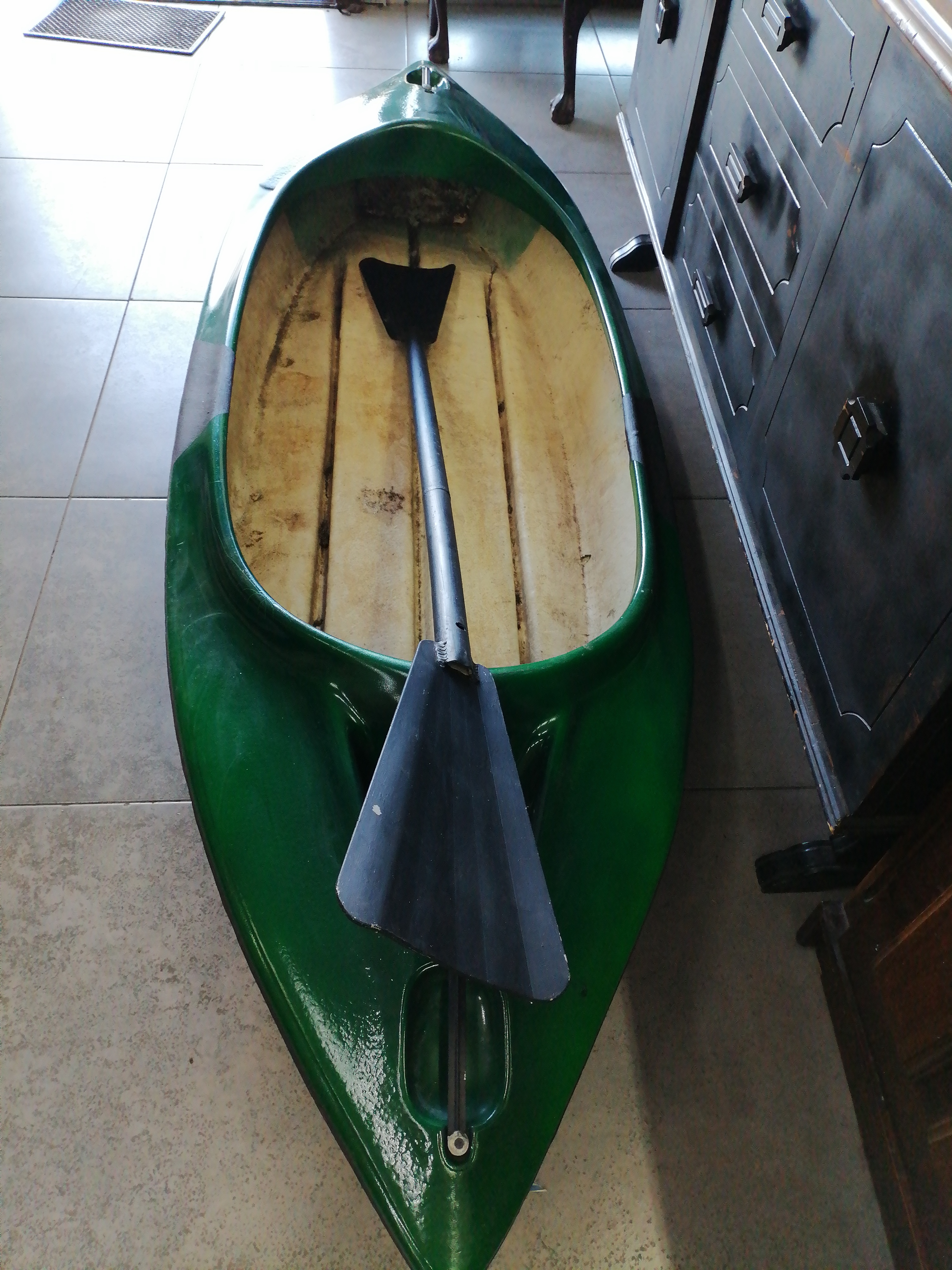 Green canoe