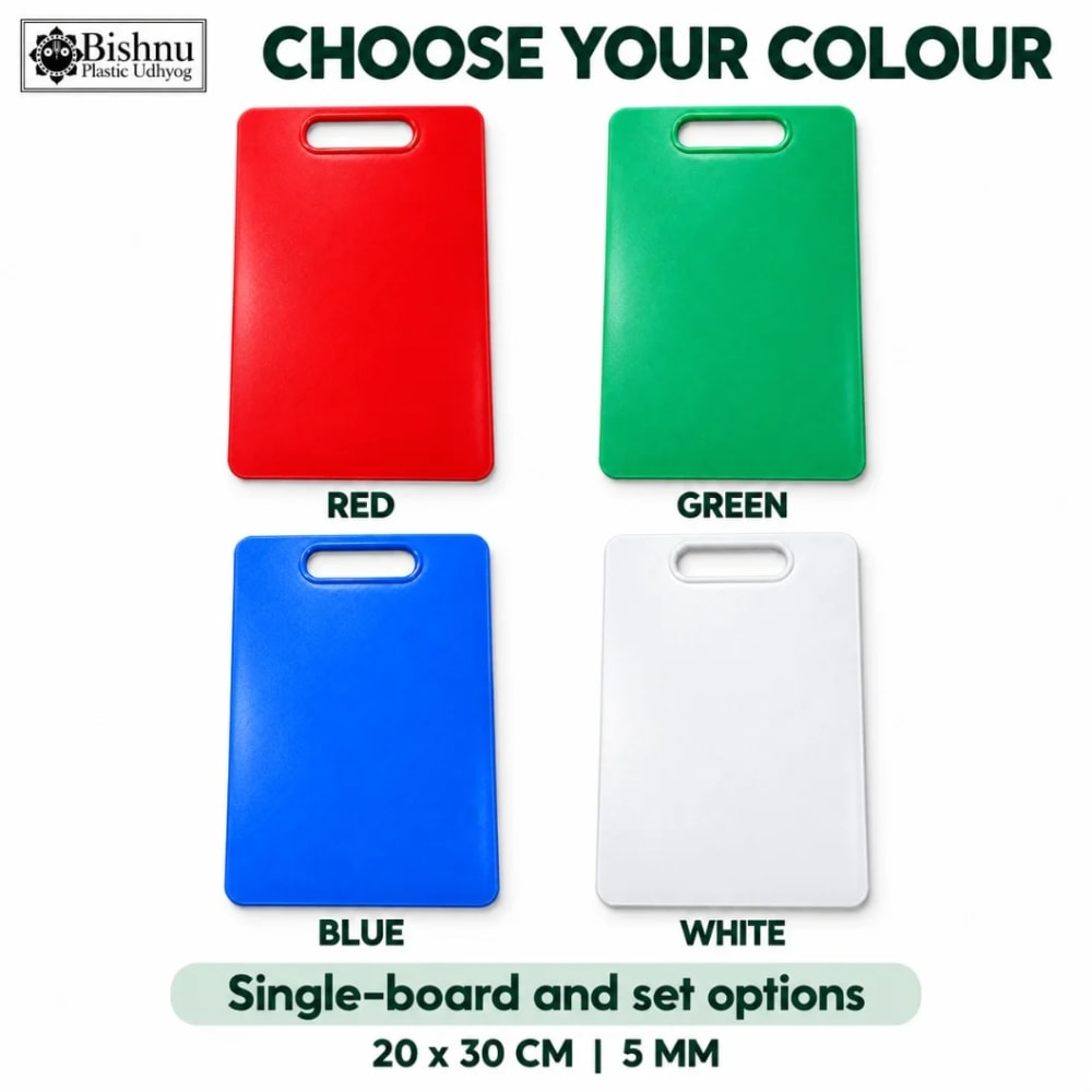 Bishnu Plastic Chopping Board 20 x 30 cm, 5 mm | Virgin Plastic Cutting Board with Handle for Vegetables & Fruits, 1 Piece - image 4