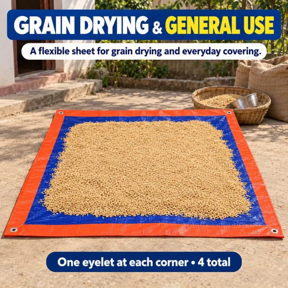 120 GSM Orange-Blue Tripal/Tarpaulin 18x36 Ft | Waterproof, UV-Resistant, Lasts 1–2 Yrs | Agriculture, Household, Construction & Vehicle Cover | त्रिपाल (18*36 ft) - image 2