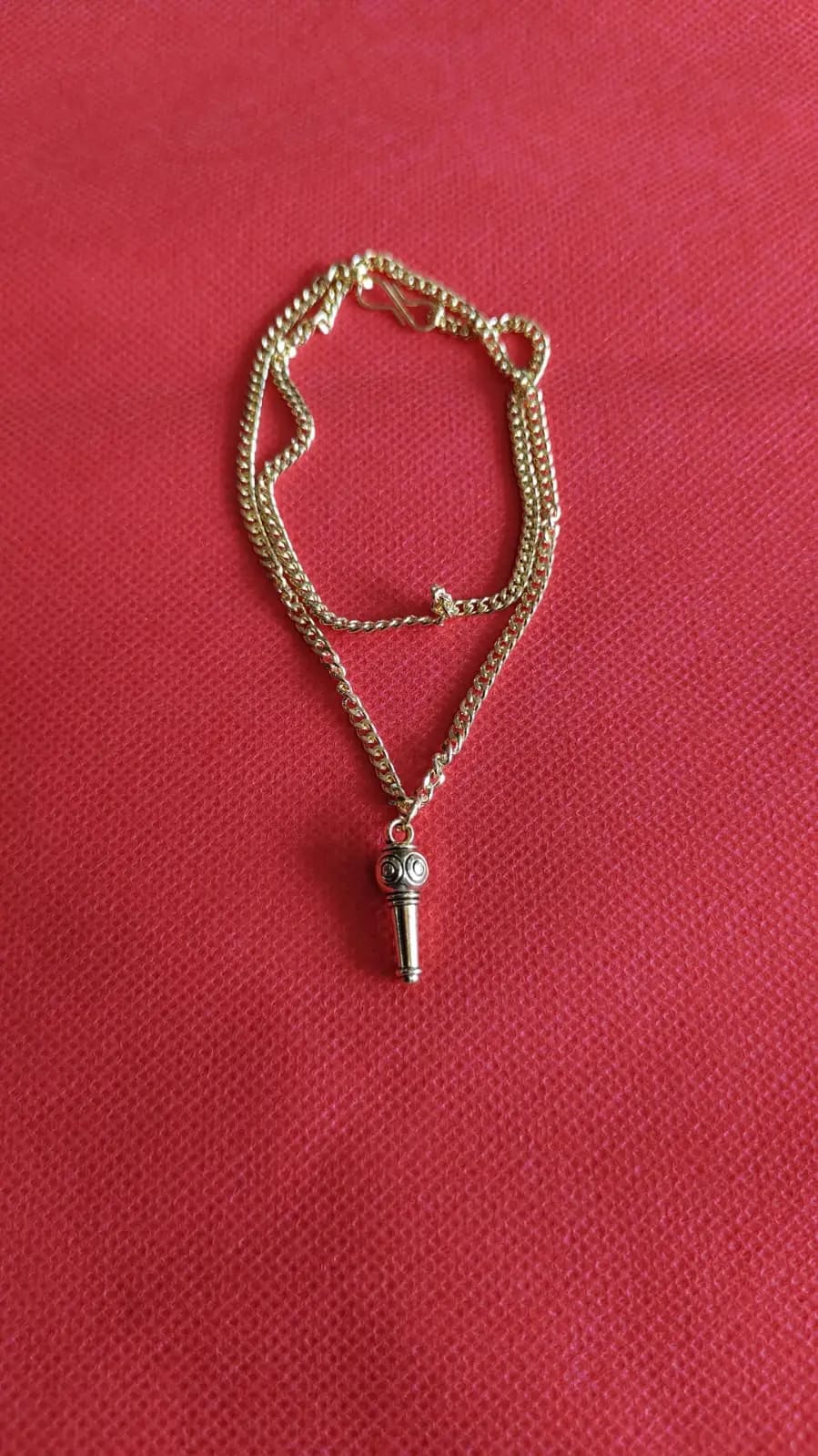 Gold Plated Hanuman Gada Pendant Necklace | Bajrangbali Mace Charm for Men & Women - image 2