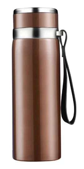 Insulated Wooden-Finish Stainless Steel Water Bottle with Carrying Strap - image 5