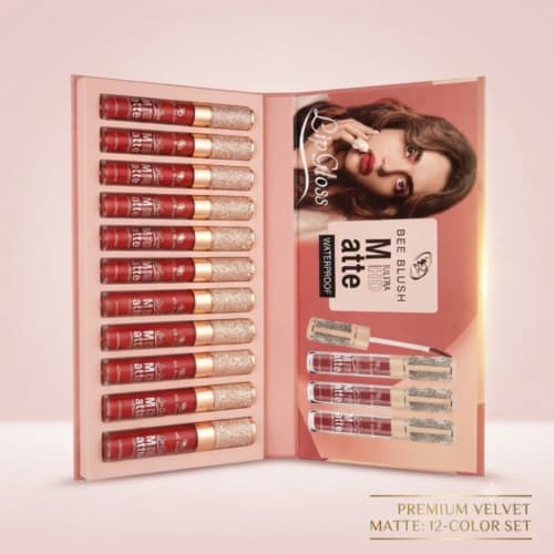 Bee Blush Ultra HD Matte Waterproof Lip Gloss Set-MultiColour