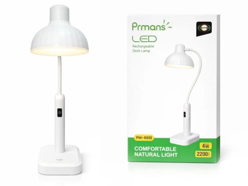 Prmans | Rechargeable LED Desk Clip Lamp, PM-6612, White - image 1