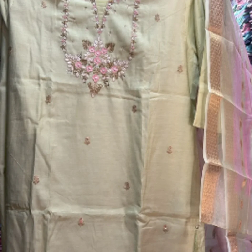 Elegant Light Green Embroidered Kurti Set with Sheer Dupatta - image 2