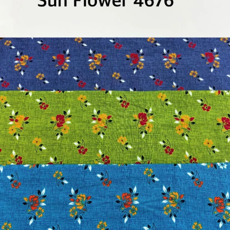 per miter 145..samij sulwar .Wholesale Printed Cotton Fabric Collection | Give me sun flower number in sms .Premium Floral & Designer Cotton Fabric for Dresses, Kurti, Nighty, Gown & Home Textile | Multi Design Bulk Lot - image 2