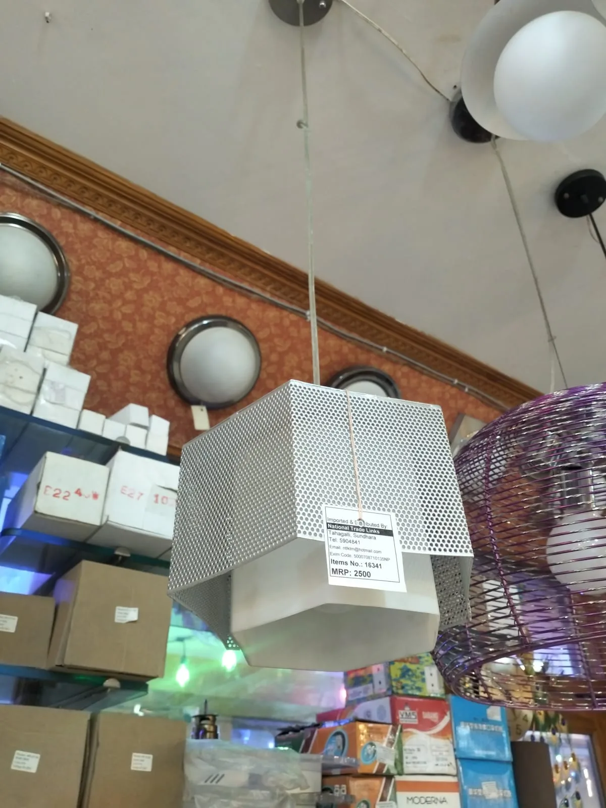 Modern Geometric Perforated Hexagonal Pendant Light - image 2