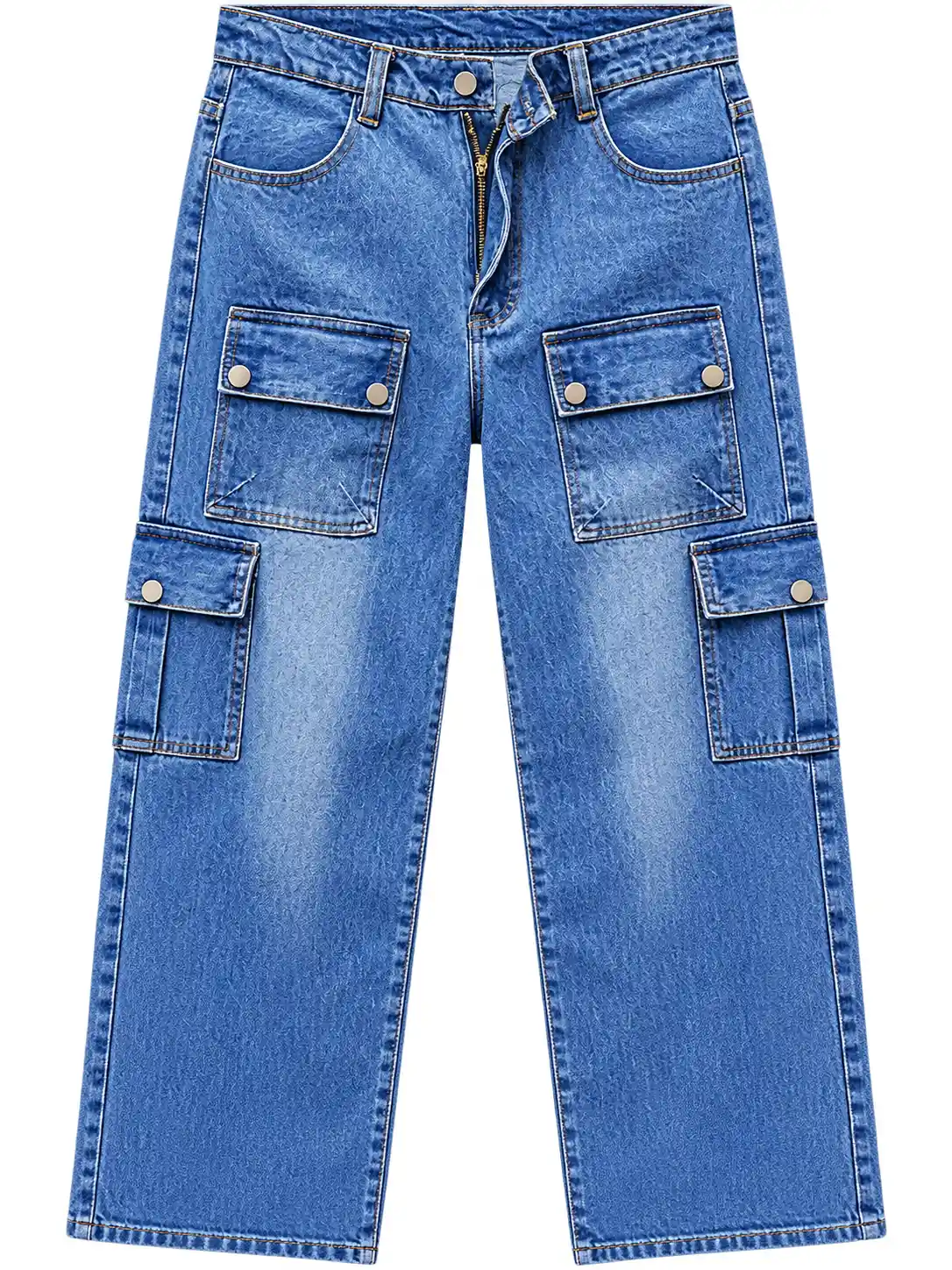 Blue Denim Cargo Jeans – Stylish & Trendy Utility Fit - image 2
