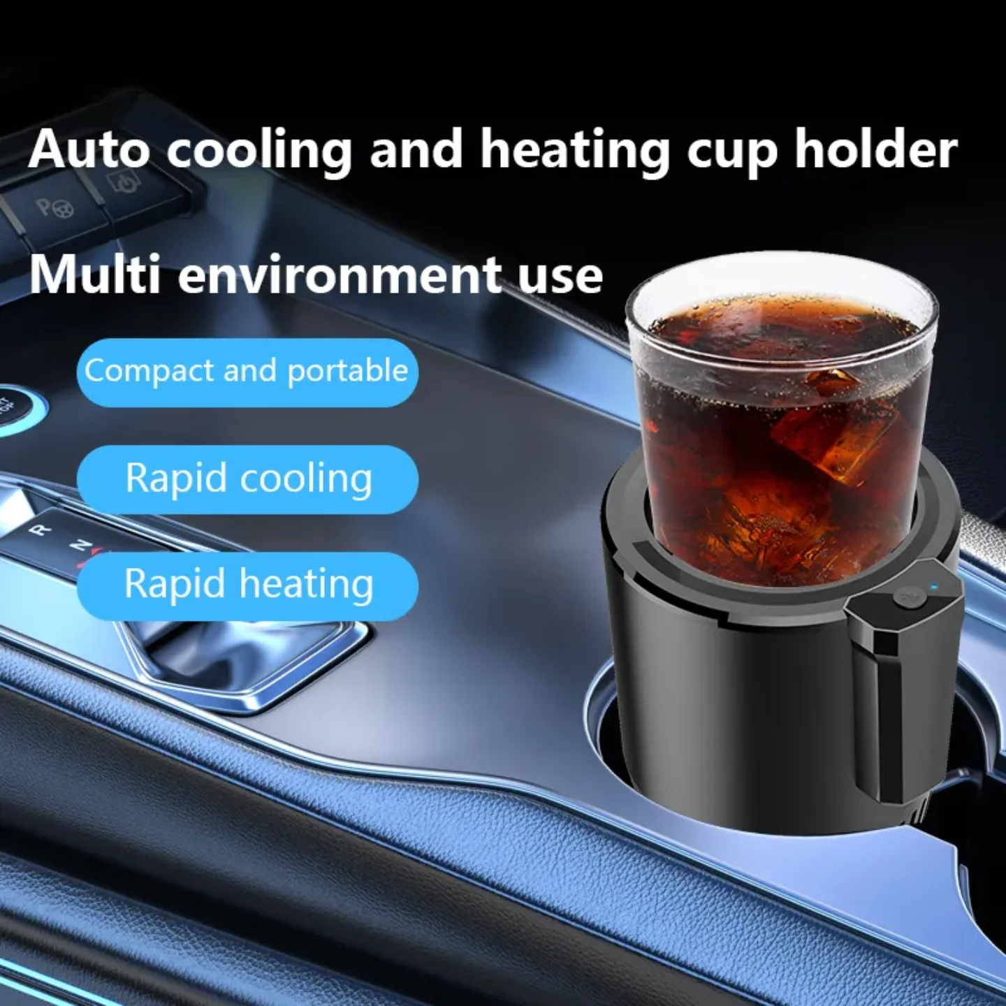 Smart Cooling & Heating Car Cup Holder | 2-in-1 Temperature Control | Portable Auto Cup Warmer & Cooler for Car | USB Powered - image 3