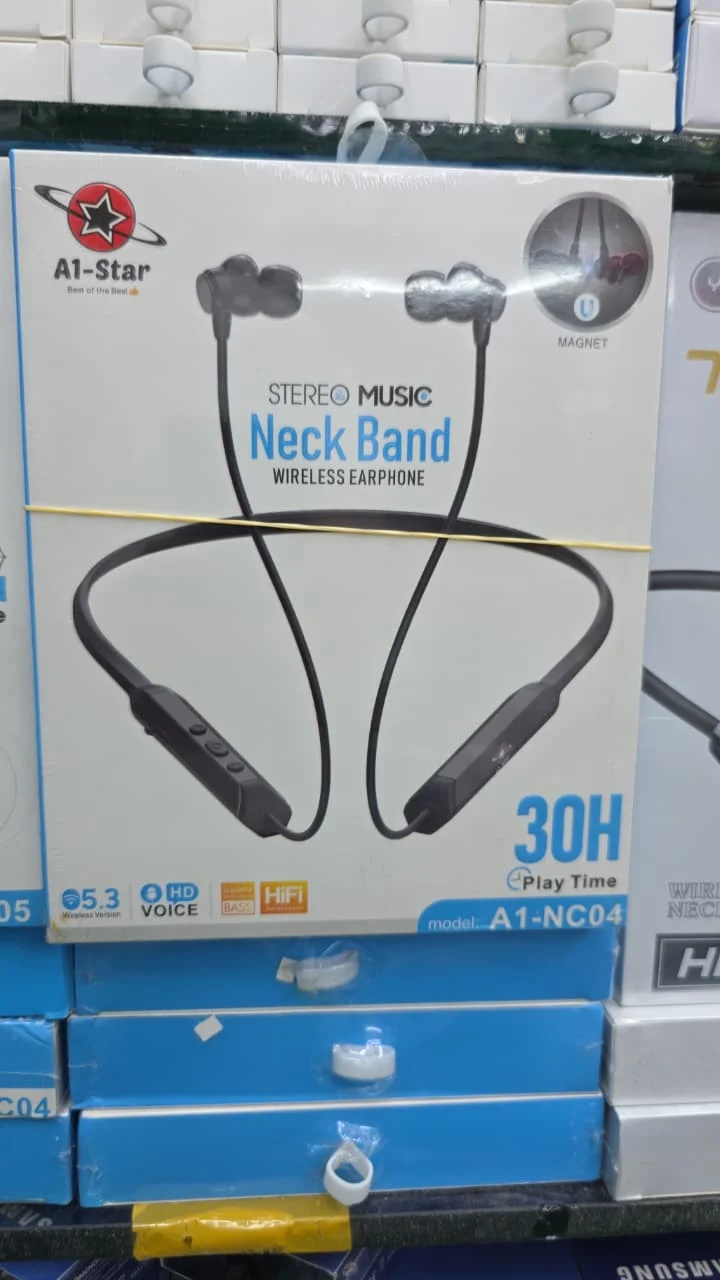 A1-Star Stereo Music Neckband Wireless Earphone (Model: A1-NC04) - image 2