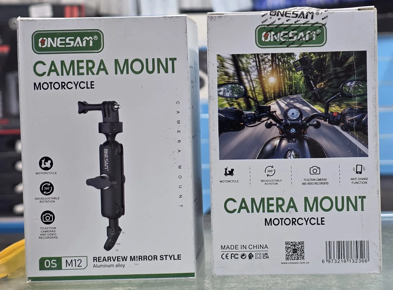 ONESAM OS-M12 Aluminum Alloy Motorcycle Rearview Mirror Camera Mount - image 2
