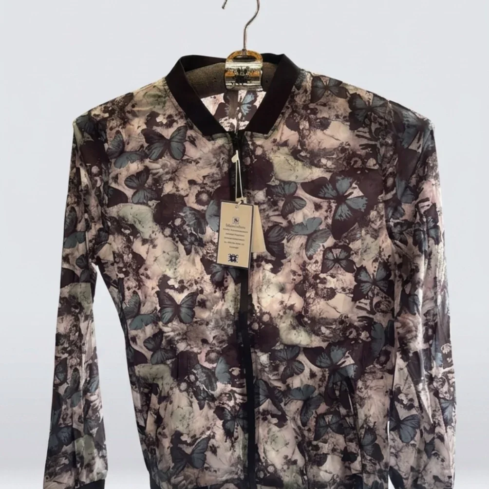 Full Butterfly Printed Bomber Jacket in Roman - image 2