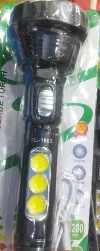 RL-1803 Rechargeable LED Torch Light with Side COB Lights (1200mAh) - image 3