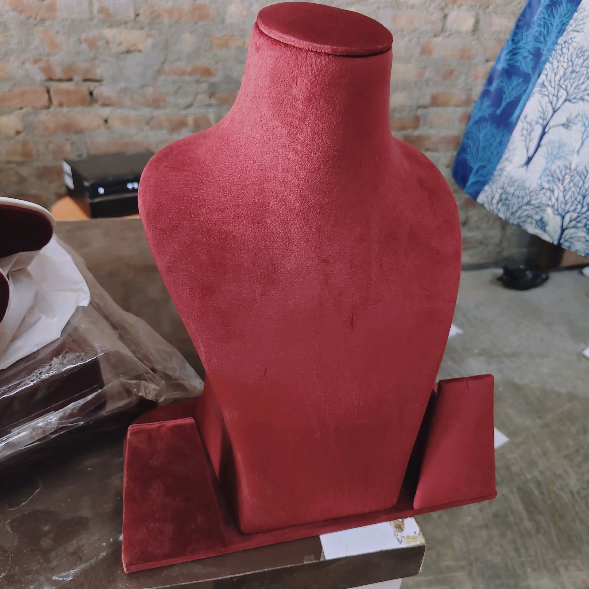 Premium Red Velvet Jewelry Display Bust - image 2