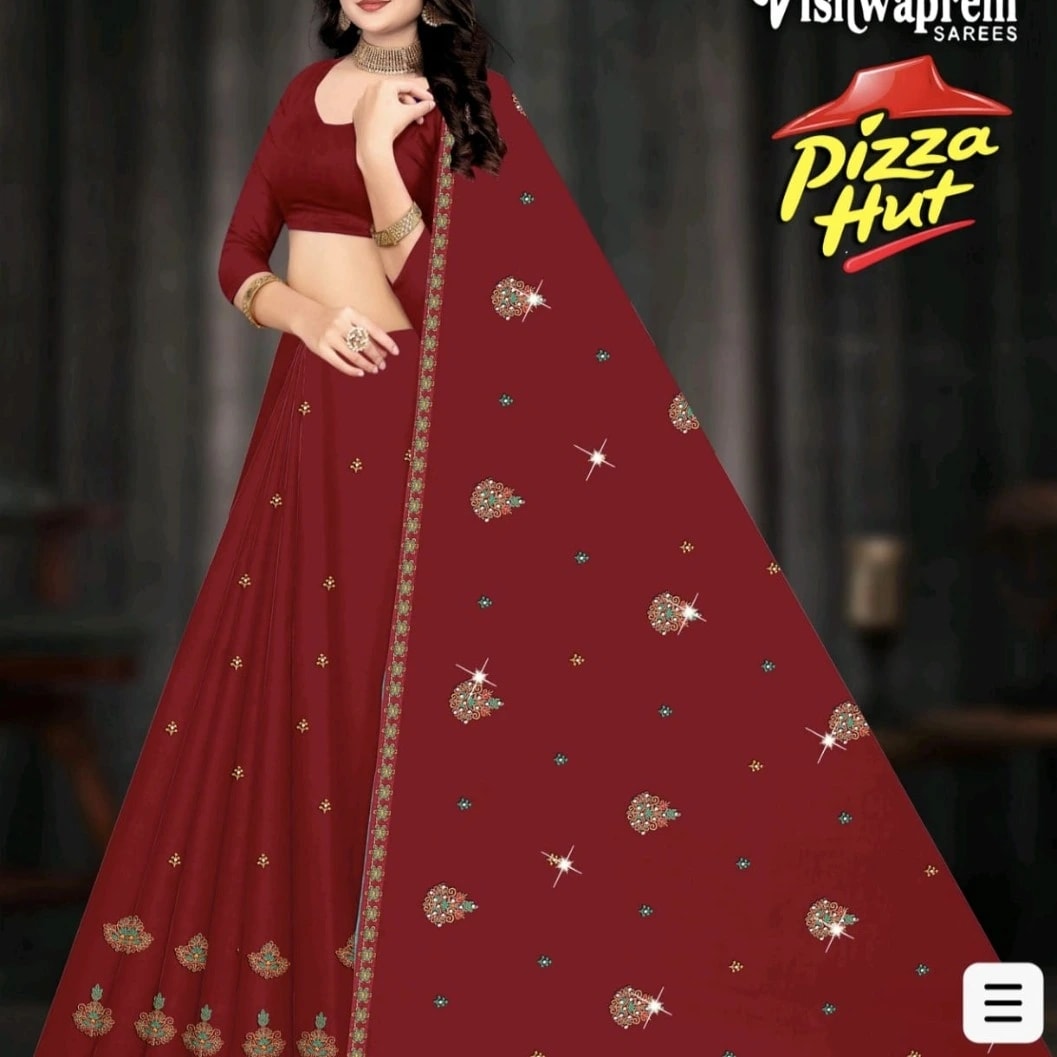 Wholesale Designer Embroidered Saree Collection for Women | Fancy Party Wear Stone Work Saree with Blouse Piece | Multi-Color Ethnic Wear - image 7