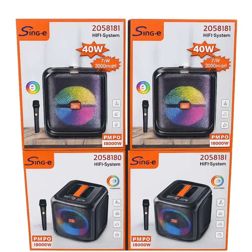 Sing-e ZQS8180 / ZQS8181 Portable HiFi Bluetooth Speaker with LED Lights & Wireless Microphone - image 2