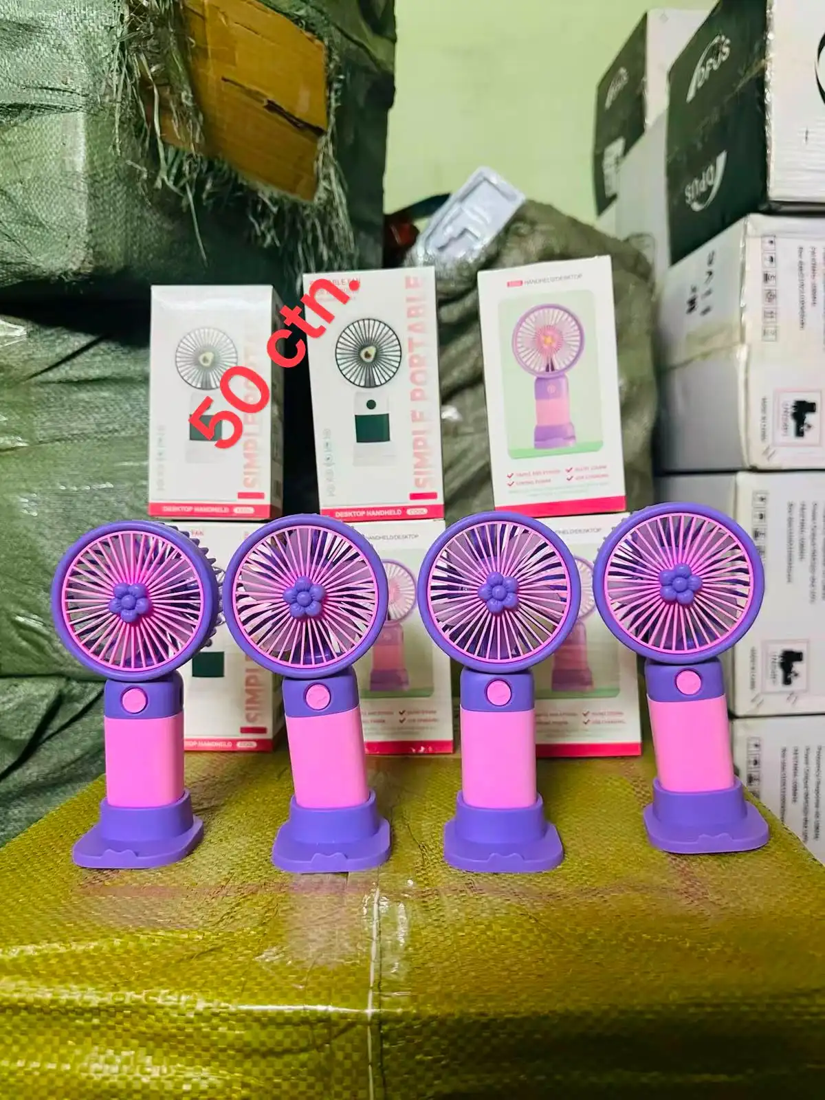 Mini Portable Desktop & Handheld Rechargeable Fan - image 2
