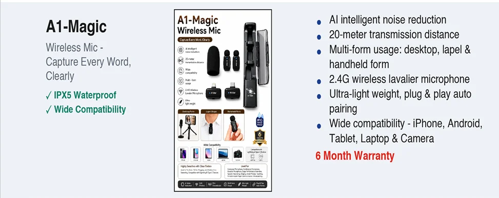Magic Wireless Mic MINI-P Hi-Res Audio Compact Wireless Lavalier Microphone - image 2