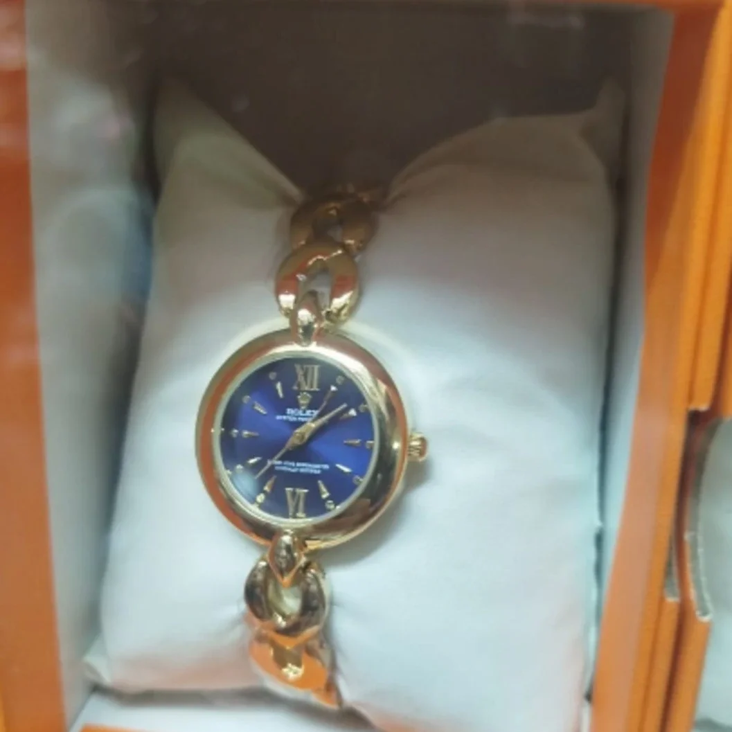 Rolex Gold Chain Women's Watch – Blue Dial - image 2