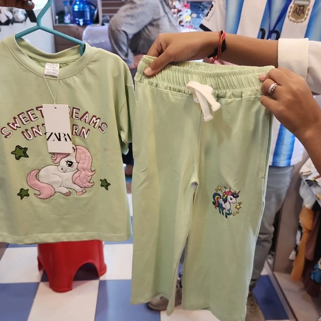 Girls' Light Green "Sweet Dreams Unicorn" Co-ord Set - image 2