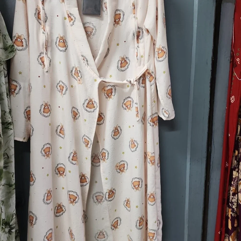 Zara Cartoon Bear Print Midi Shirt Dress - image 2