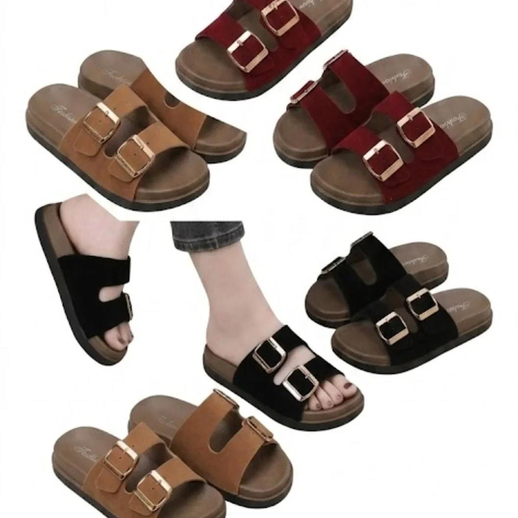Women's Double Strap Suede Platform Sandals - image 2