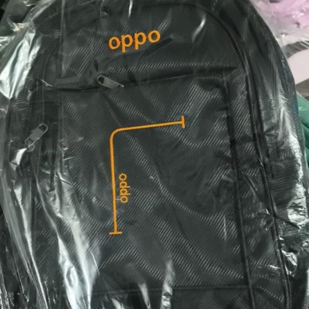 Oppo and Cat -Commuter Textured Laptop Backpack – Sleek Black & Orange - image 2