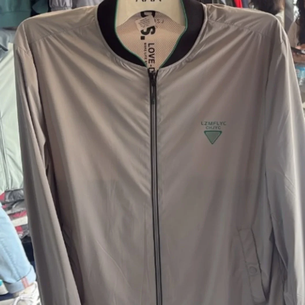 Men's Stylish Light Grey Lightweight Bomber Jacket - image 2