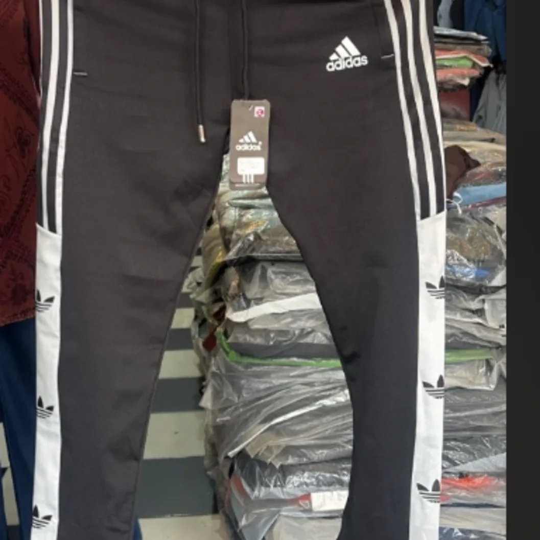 Adidas Men's Black Side-Tape Logo Jogger Track Pants - image 2
