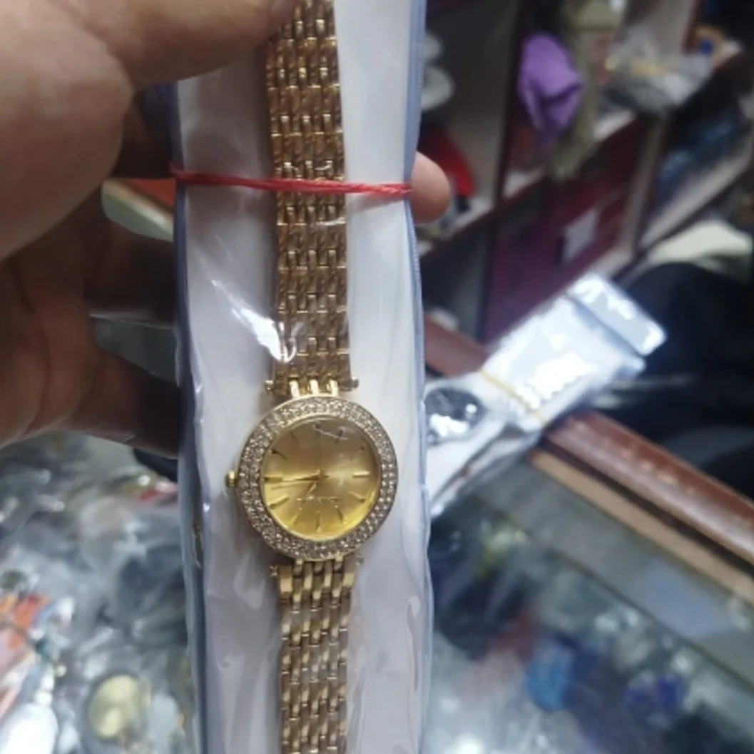 Gold-Tone Crystal Bezel Women's Watch - image 2