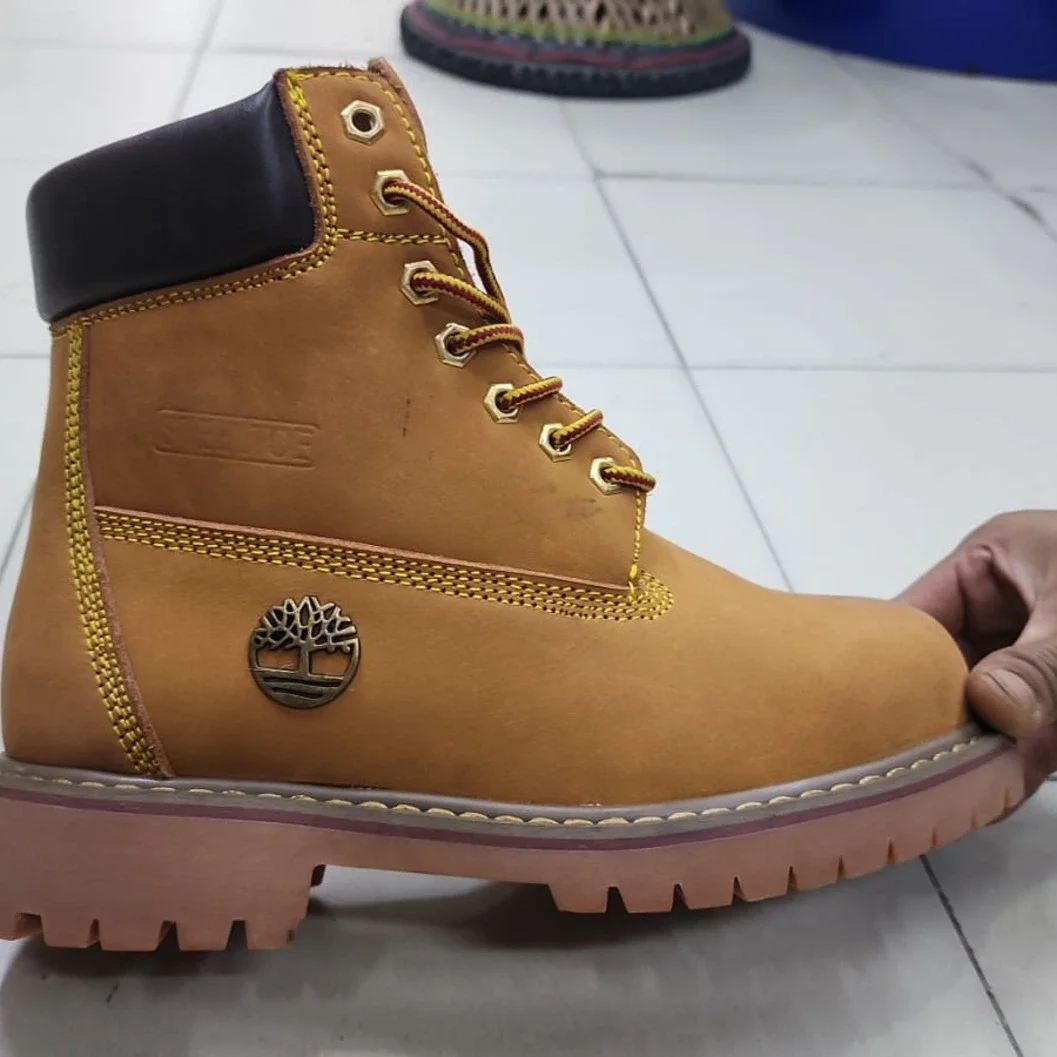  genuine leatgeer made in nepal ..Premium Men's Nubuck Leather Ankle Boots – Lace-Up Casual, Outdoor & Work Boots (Tan) - image 3