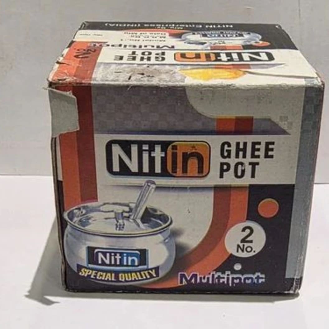 Nitin Multipurpose Steel Ghee Container with Spoon - image 2