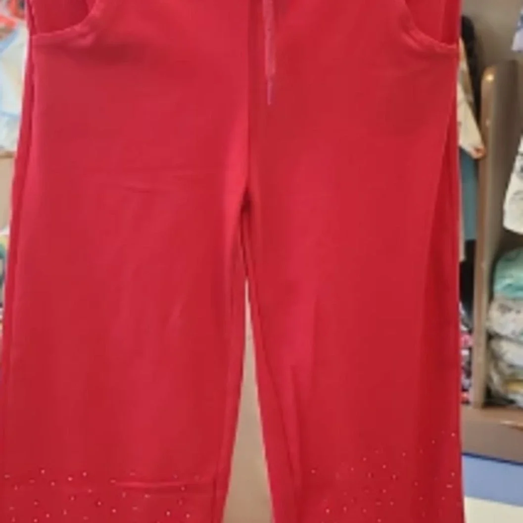 Girls' Black Rhinestone Embellished Casual Jogger Pants - image 2
