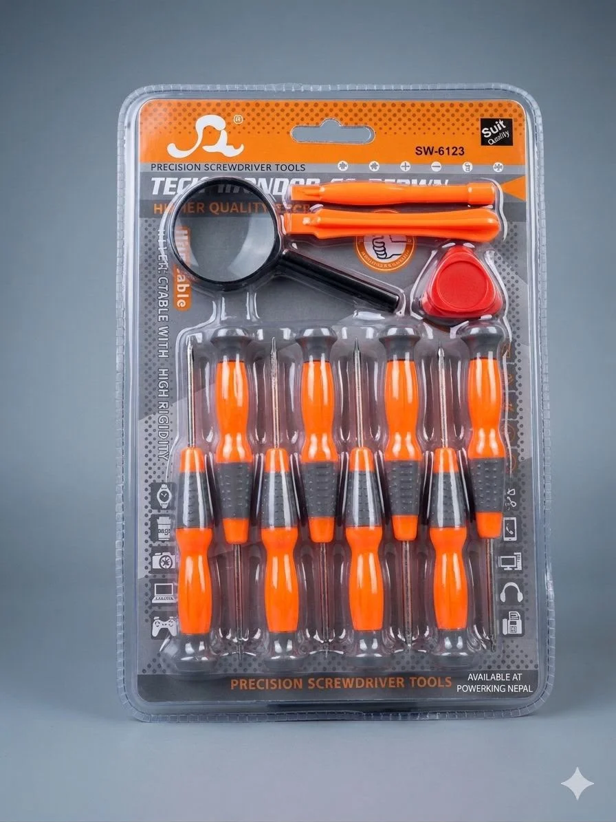 Precision Screwdriver Tools Set with Magnifying Glass (SW-6123) - image 2