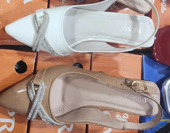 Crystal Strap Pointed-Toe Slingback Heels - image 2