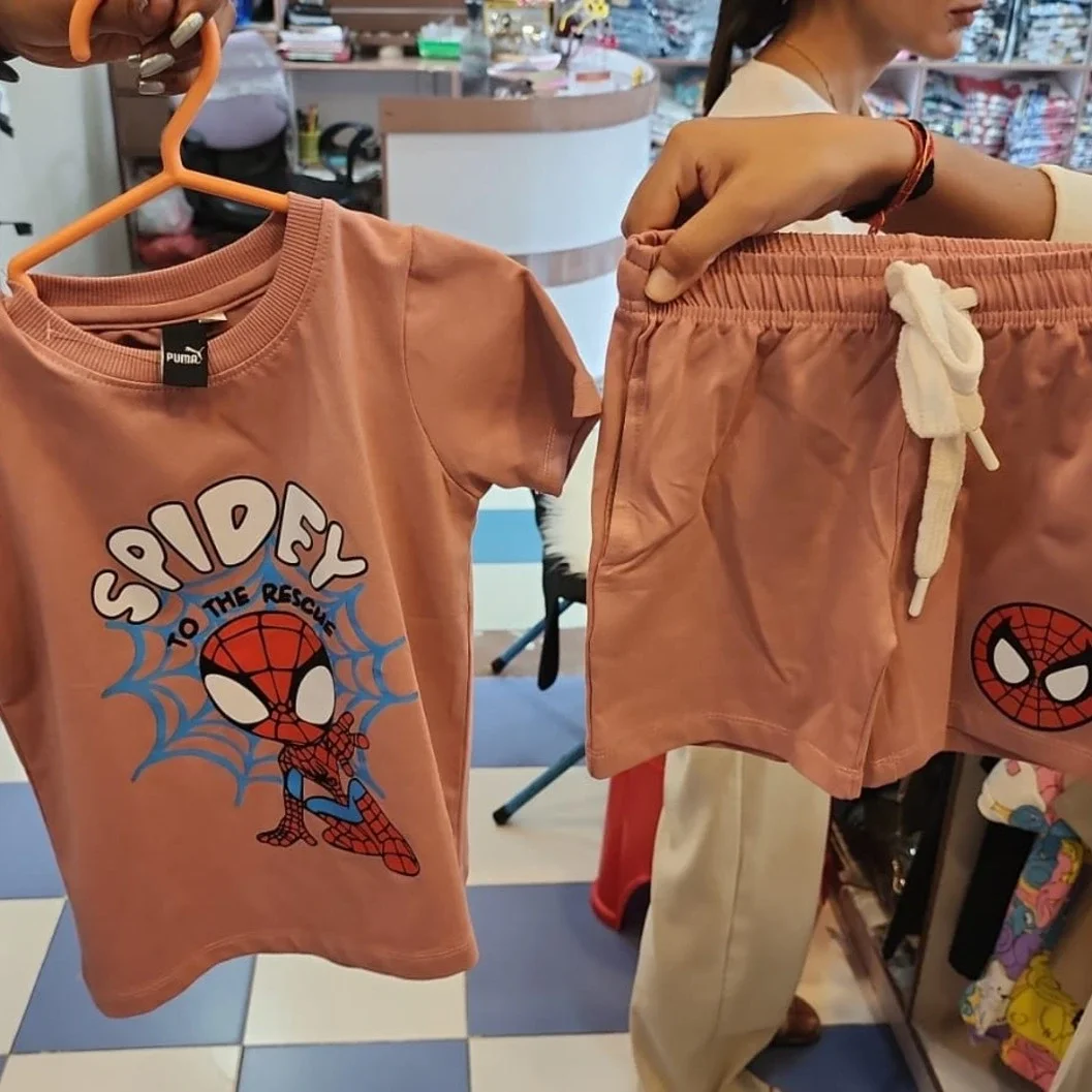 Puma Kids Spidey and His Amazing Friends T-Shirt and Shorts Set - Peach - image 2