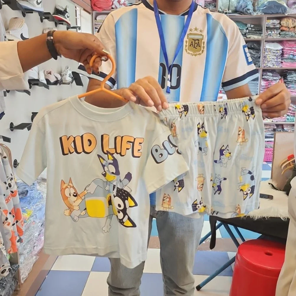 Bluey "Kid Life" Children's Short Pajama Set – Light Blue Nightwear (2-Piece) - image 2