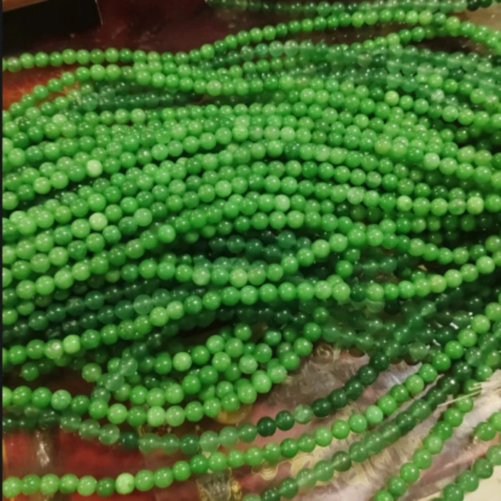 Natural Green Jade Bead Strands – Polished Gemstone Jewelry Supply - image 2