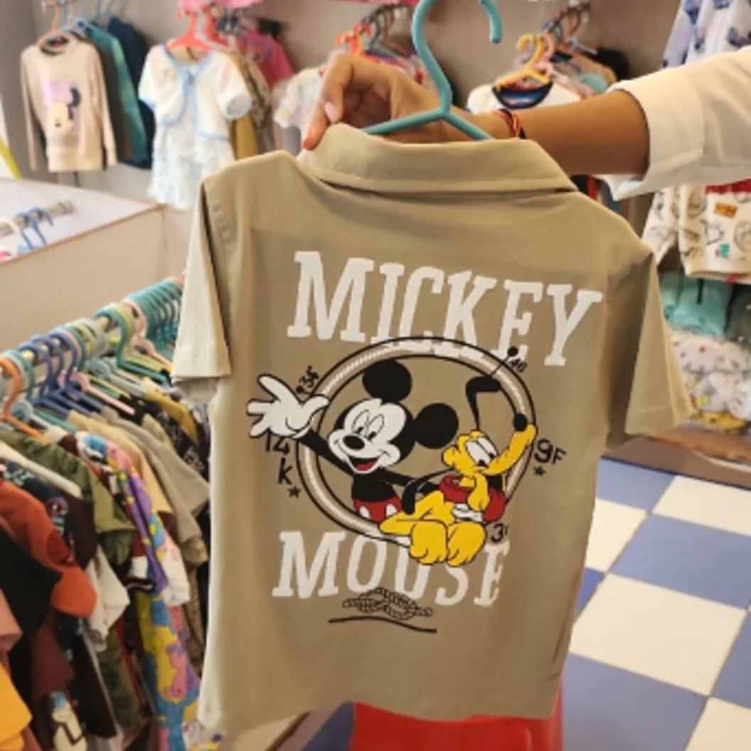 Disney kids' Beige Mickey Mouse & Pluto Graphic Short-Sleeve Shirt - image 2