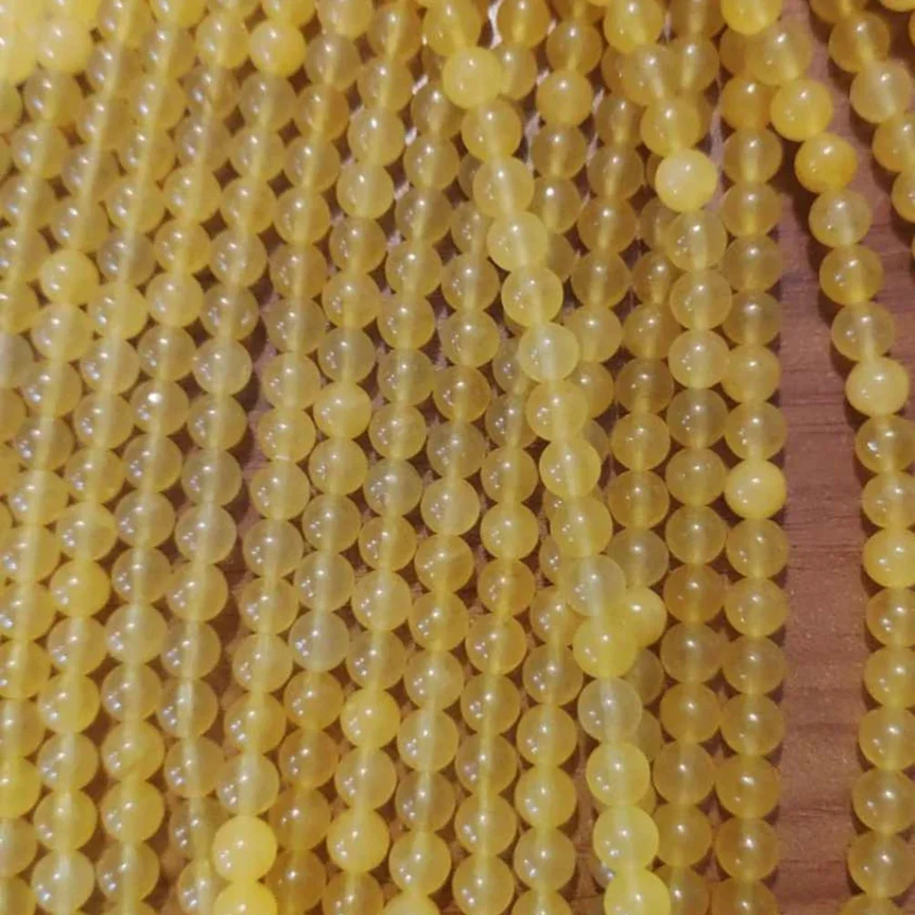 Golden Yellow Bead Strands – Polished Round Glass Jewelry Supply-Cetrine - image 2